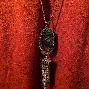 Long Fringe Pendant Necklace
